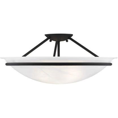 Livex Lighting Newburgh Collection 3 Light Black Ceiling Mount in Black 4825-04