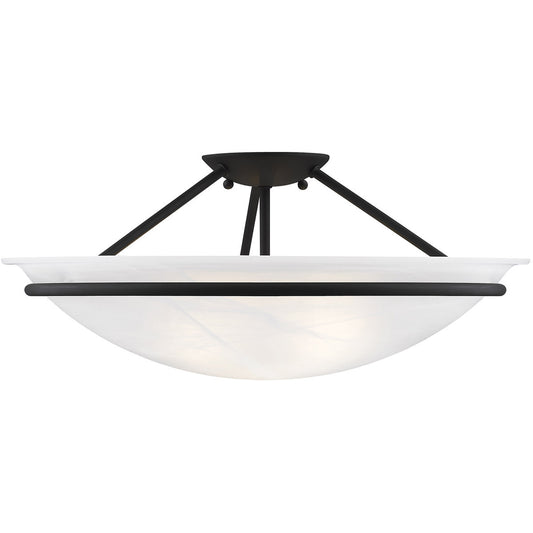 Livex Lighting Newburgh Collection 3 Light Black Ceiling Mount in Black 4825-04