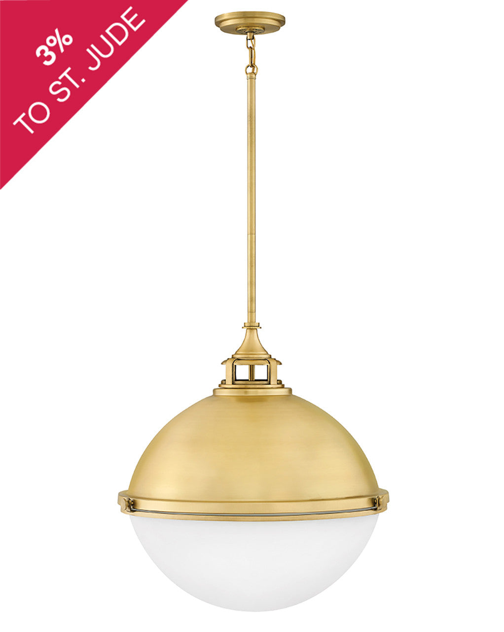 Hinkley Lighting Fletcher Large Orb Satin Brass 4836SA