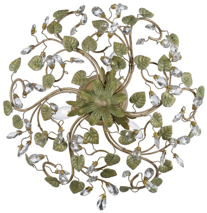 Crystorama Josie 5 Light Champagne Green Tea Ceiling Mount 4840-CT