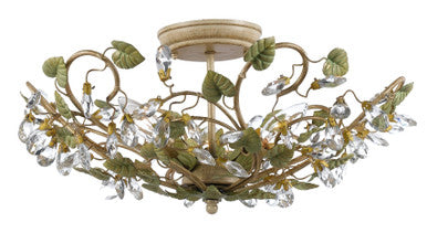 Crystorama Josie 5 Light Champagne Green Tea Ceiling Mount 4840-CT