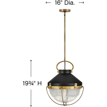 Hinkley Lighting Crew Medium Pendant Heritage Brass 4844HB