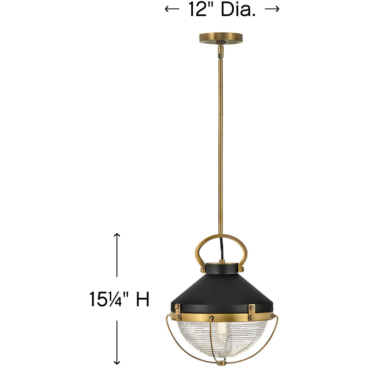 Hinkley Lighting Crew Small Pendant Heritage Brass 4847HB