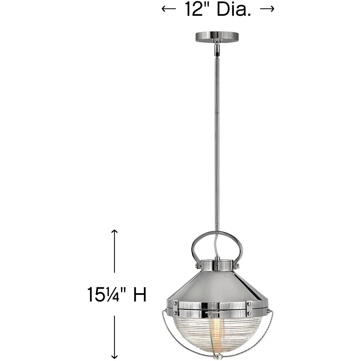 Hinkley Lighting Crew Small Pendant Polished Nickel 4847PN