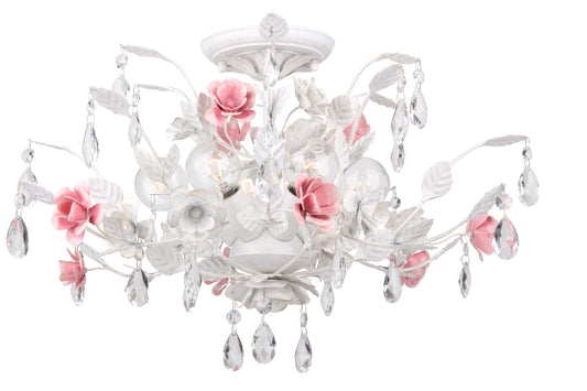 Crystorama Lola 6 Light Wet White Ceiling Mount 4850-WW