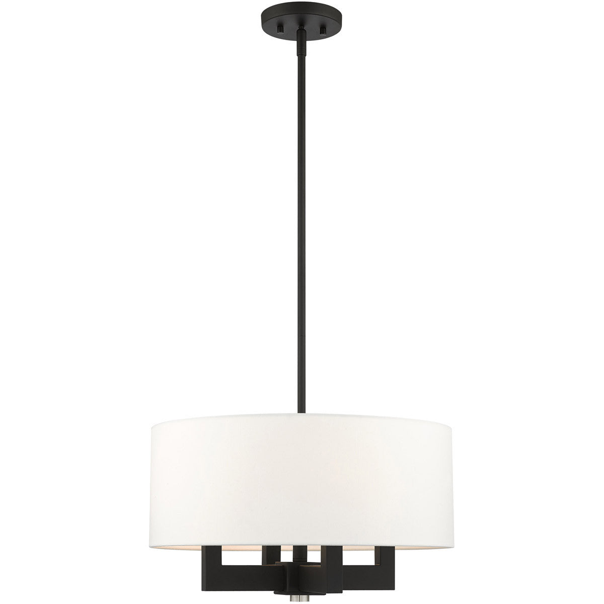 Livex Lighting Cresthaven Collection 4 Lt Black Chandelier  in Black 48784-04