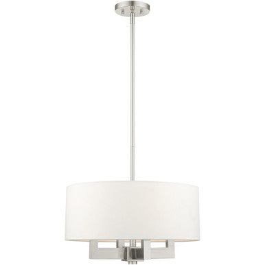 Livex Lighting Cresthaven Collection 4 Lt Brushed Nickel Chandelier  in Brushed Nickel 48784-91