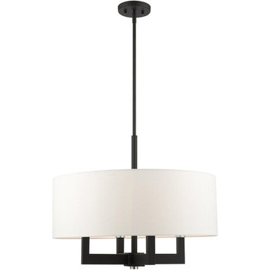 Livex Lighting Cresthaven Collection 4 Lt Black Chandelier  in Black 48786-04