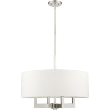 Livex Lighting Cresthaven Collection 4 Lt Brushed Nickel Chandelier  in Brushed Nickel 48786-91