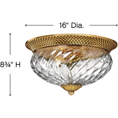 Hinkley Lighting Plantation Medium Flush Mount Burnished Brass 4881BB