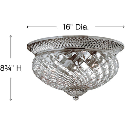 Hinkley Lighting Plantation Medium Flush Mount Polished Antique Nickel 4881PL