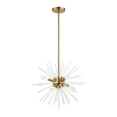 Livex Lighting Uptown Collection  6 Light Antique Brass Pendant Chandelier in Antique Brass 48824-01