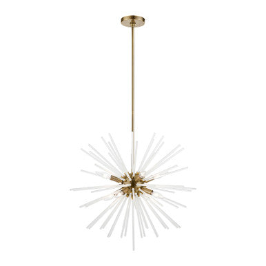 Livex Lighting Uptown Collection  8 Light Antique Brass Pendant Chandelier in Antique Brass 48826-01