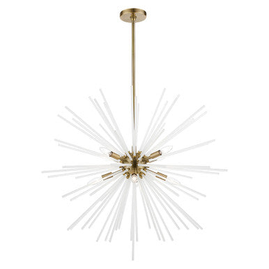 Livex Lighting Uptown Collection  8 Light Antique Brass Large Foyer Chandelier in Antique Brass 48828-01