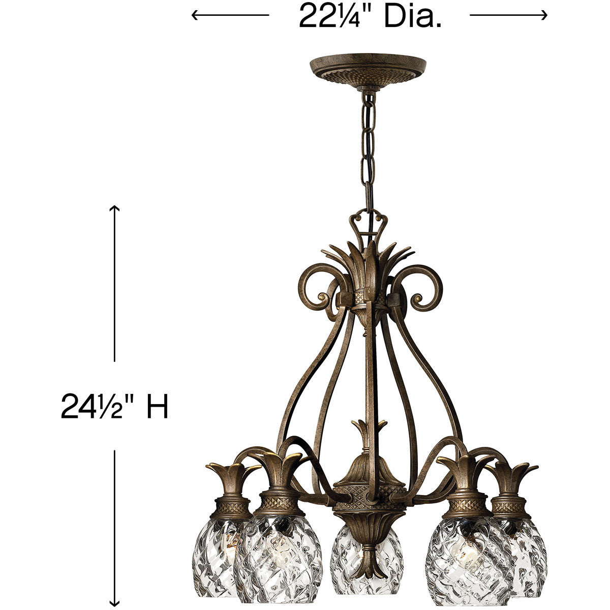 Hinkley Lighting Plantation Medium Single Tier Pearl Bronze 4885PZ