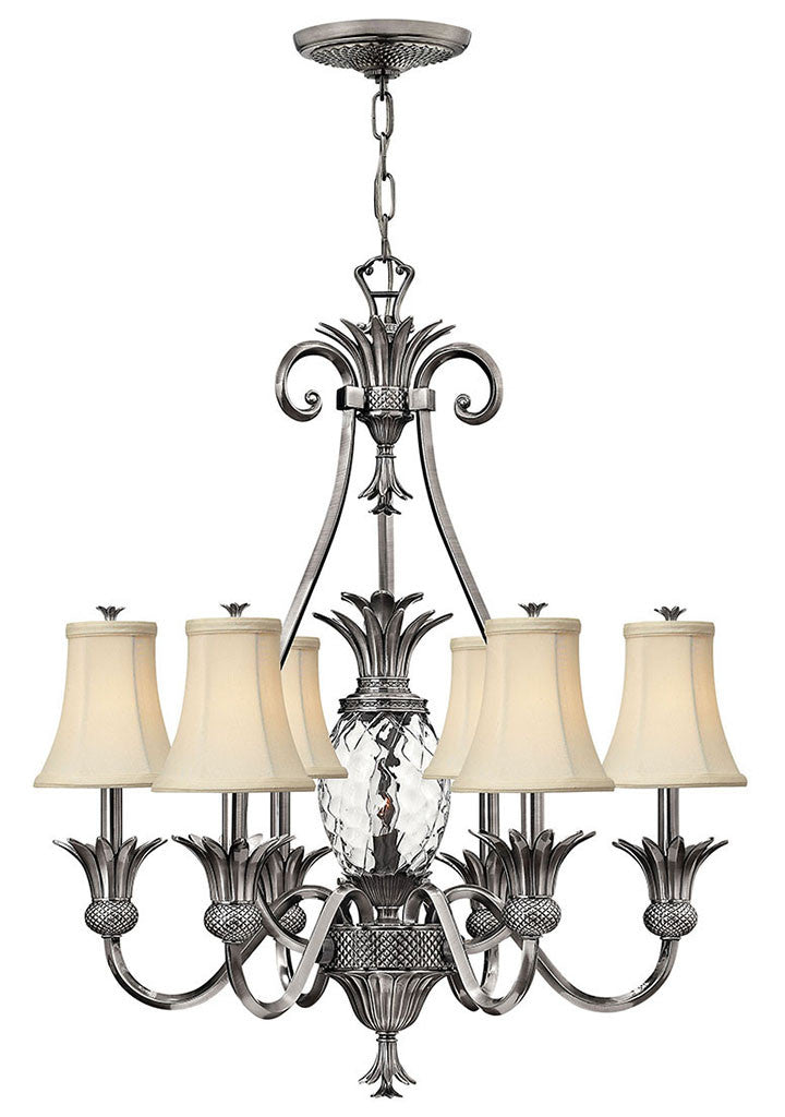 Hinkley Lighting Plantation Large Single Tier Polished Antique Nickel 4886PL