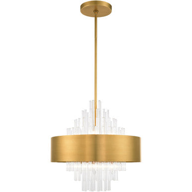 Livex Lighting Orenburg Collection 8 Lt Natural Brass Pendant Chandelier in Natural Brass 48874-08