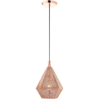 Livex Lighting Aberdeen Collection 1 Lt Rose Gold Pendant  in Rose Gold  48921-86