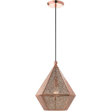 Livex Lighting Aberdeen Collection 1 Lt Rose Gold Pendant  in Rose Gold  48923-86