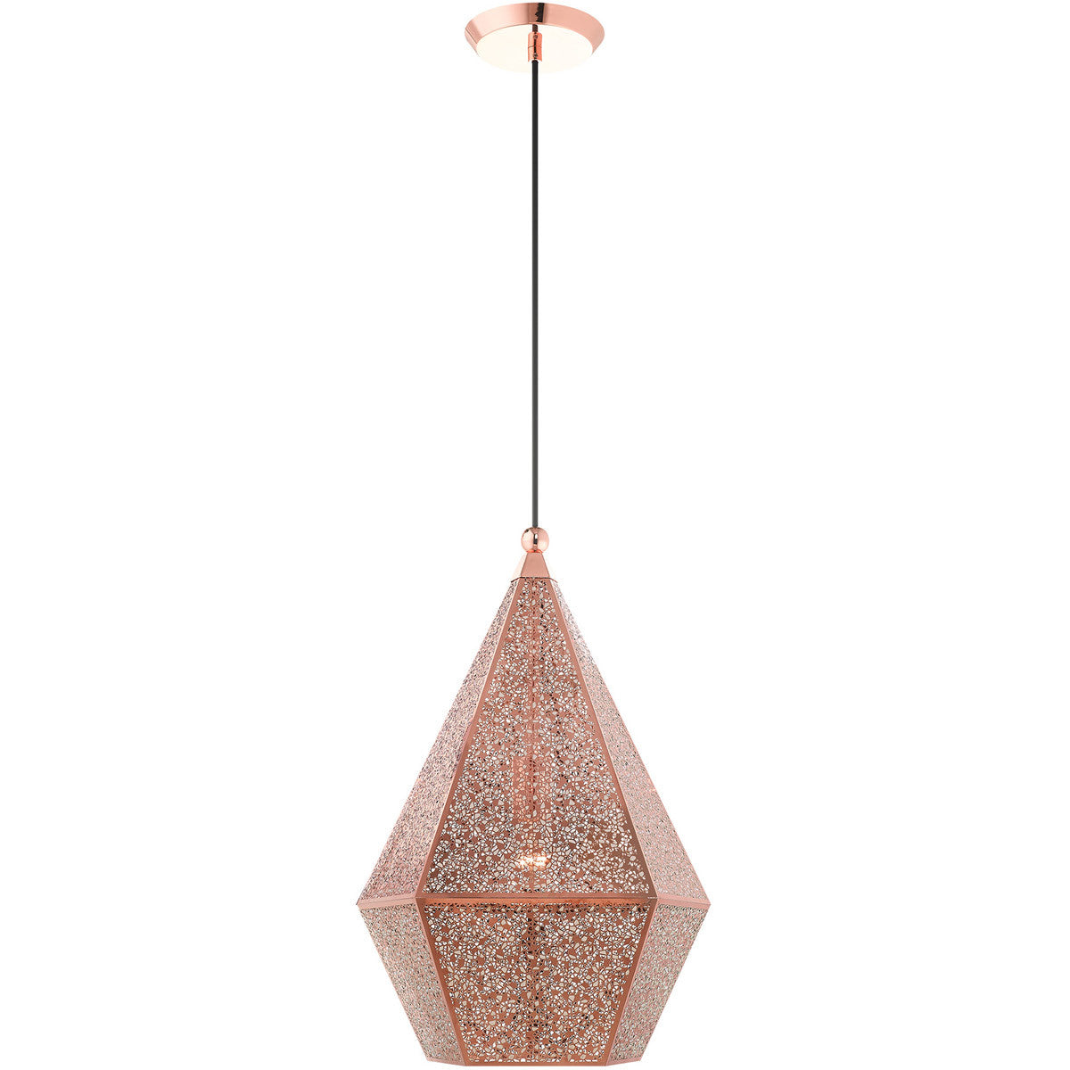 Livex Lighting Aberdeen Collection 1 Lt Rose Gold Pendant  in Rose Gold  48924-86