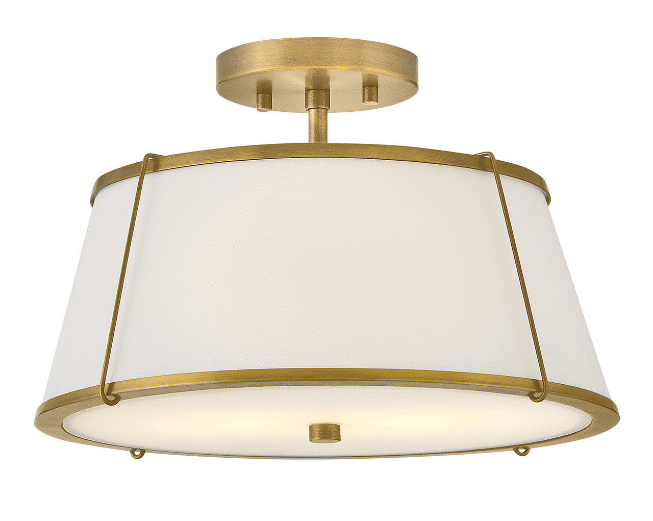 Hinkley Lighting Clarke Medium Semi-Flush Mount in Lacquered Dark Brass 4893LDB-OW