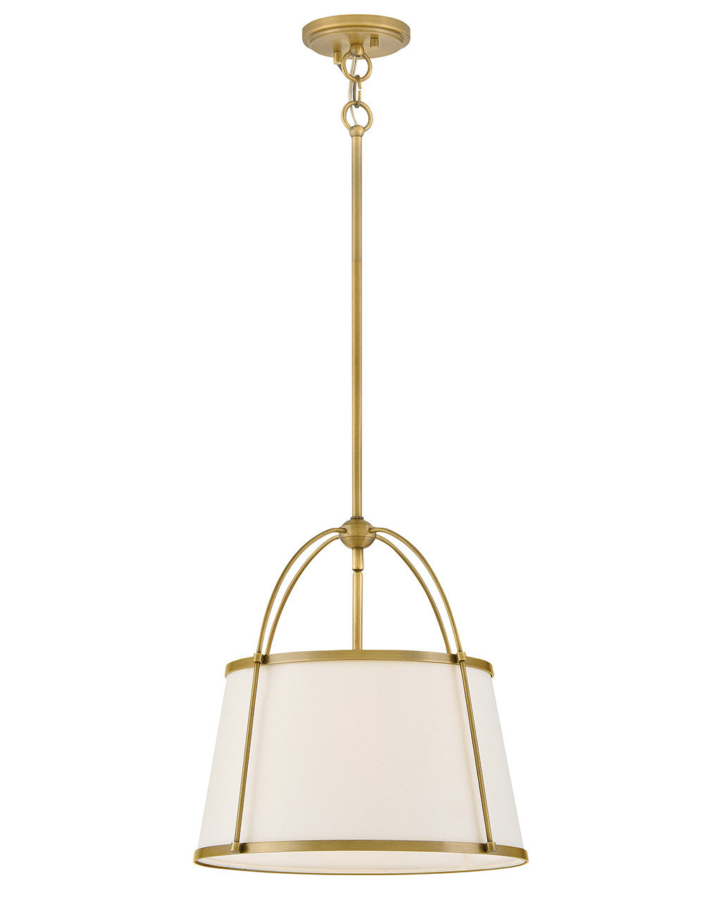 Hinkley Lighting Clarke Large Drum Pendant in Lacquered Dark Brass 4894LDB-OW