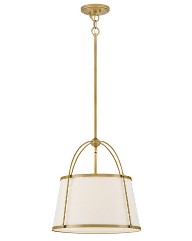 Hinkley Lighting Clarke Large Drum Pendant in Lacquered Dark Brass 4894LDB-OW