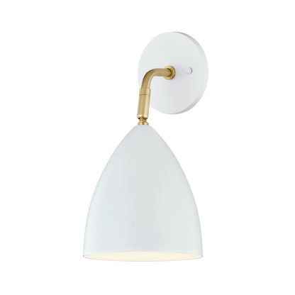 Mitzi 1 Light Wall Sconce in Aged Brass/Soft Off White H308101-AGB/WH