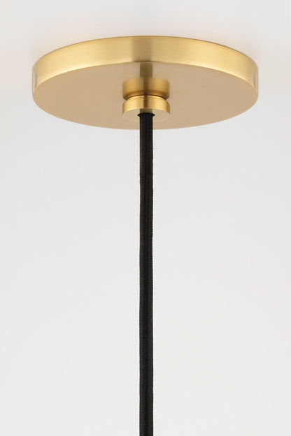 Mitzi 1 Light Pendant in Aged Brass/Soft Off White H421701S-AGB/WH