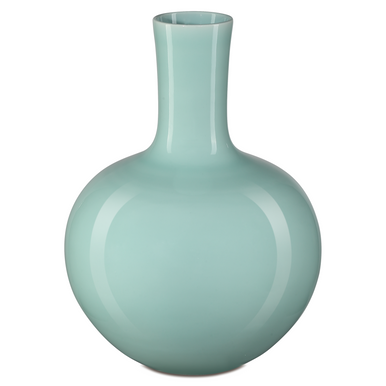 Currey & Co. Celadon Medium Green Straight Neck Vase 1200-0671