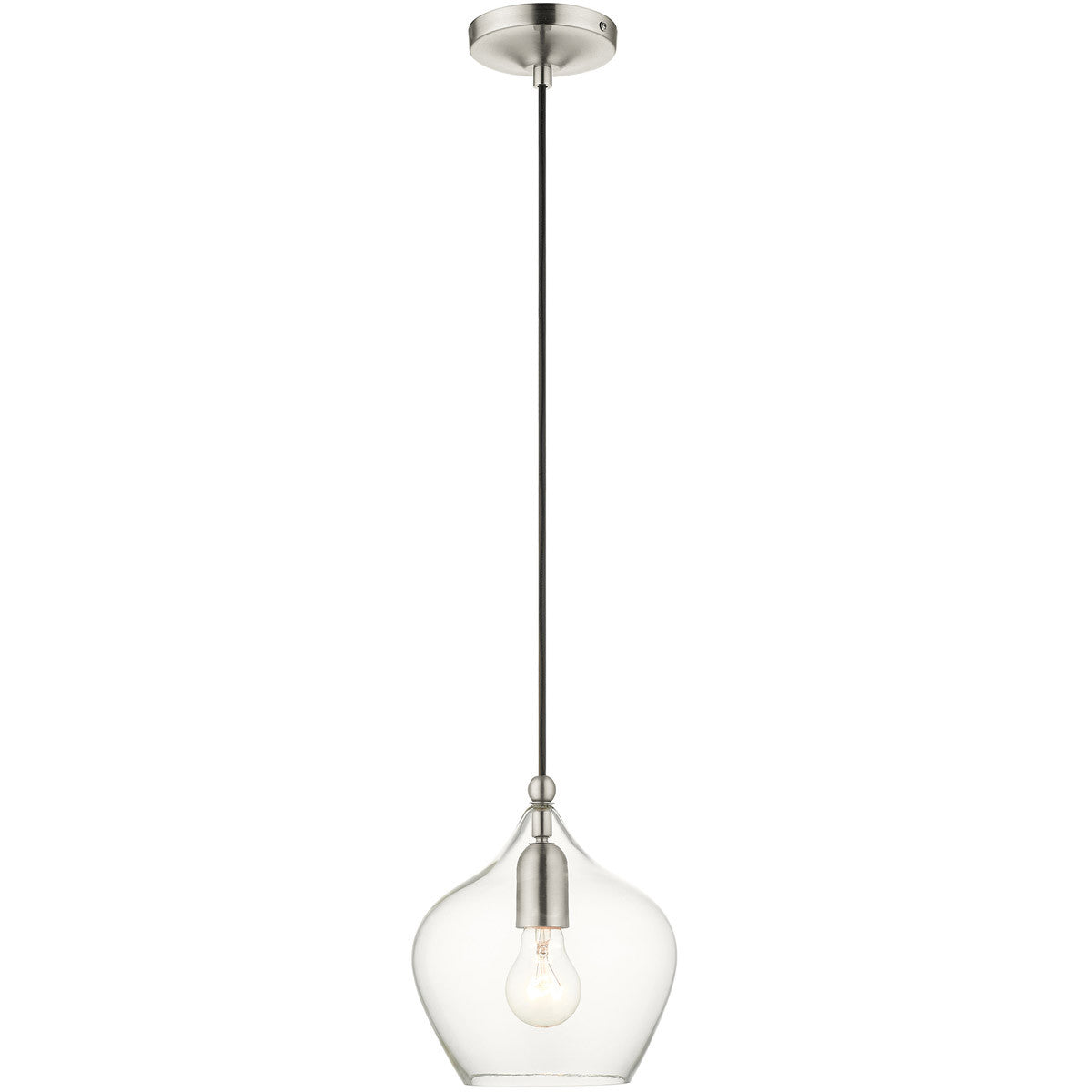 Livex Lighting Pendants Collection 1 Lt Brushed Nickel Mini Pendant in Brushed Nickel 49088-91