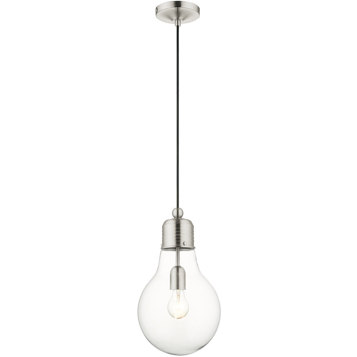 Livex Lighting Pendants Collection 1 Lt Brushed Nickel Mini Pendant in Brushed Nickel 49092-91