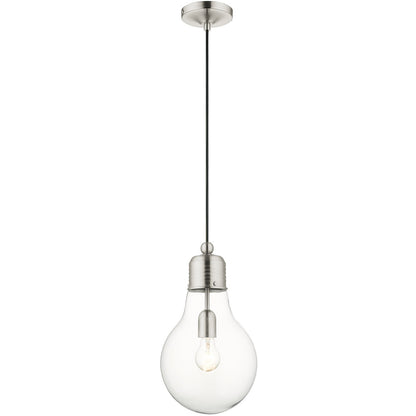 Livex Lighting Pendants Collection 1 Lt Brushed Nickel Mini Pendant in Brushed Nickel 49092-91