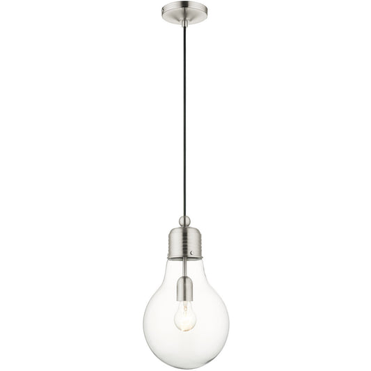 Livex Lighting Pendants Collection 1 Lt Brushed Nickel Mini Pendant in Brushed Nickel 49092-91