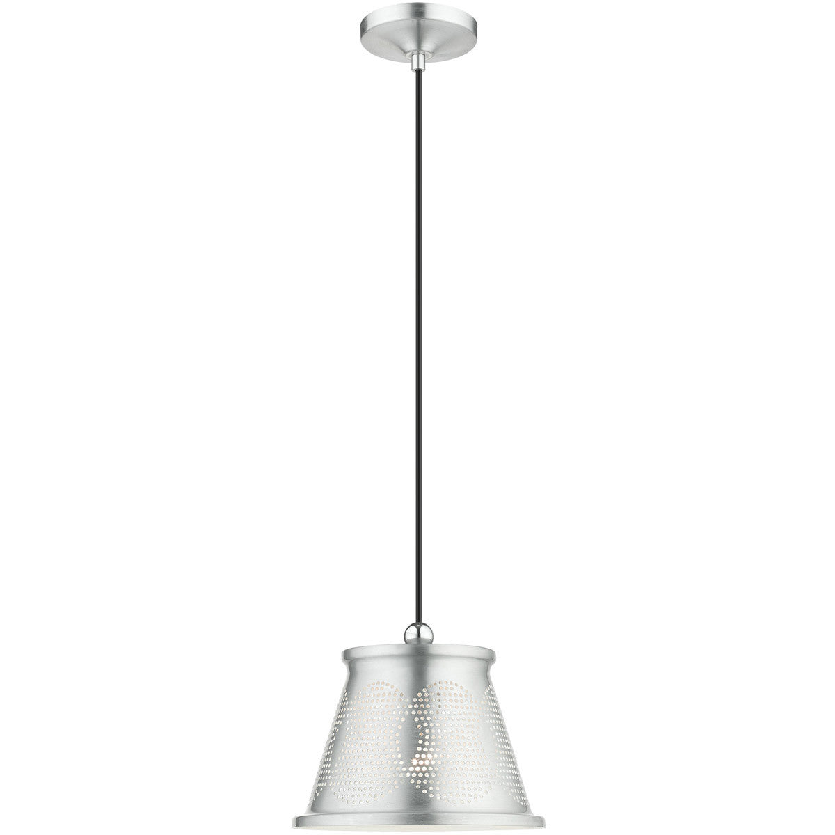 Livex Lighting Pendants Collection 1 Lt Brushed Aluminum Mini Pendant  in Brushed Aluminum 49096-66