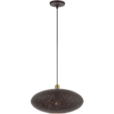 Livex Lighting Dublin Collection 1 Lt Bronze Penda  in Bronze with Antique Brass Accents 49102-07