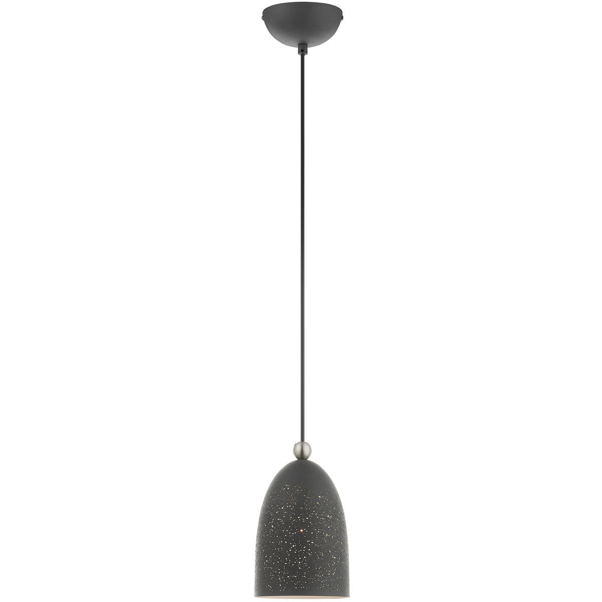 Livex Lighting Arlington Collection 1 Lt Bronze Pendant  in Scandinavian Gray with Brushed Nickel Accents 49107-76