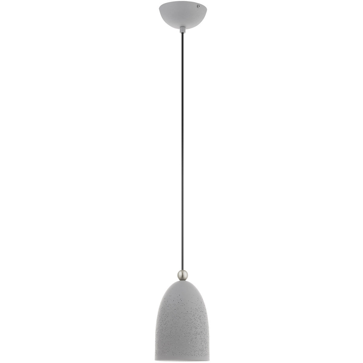 Livex Lighting Arlington Collection 1 Lt Nordic Gray Pendant in Nordic Gray with Brushed Nickel Accents 49107-80