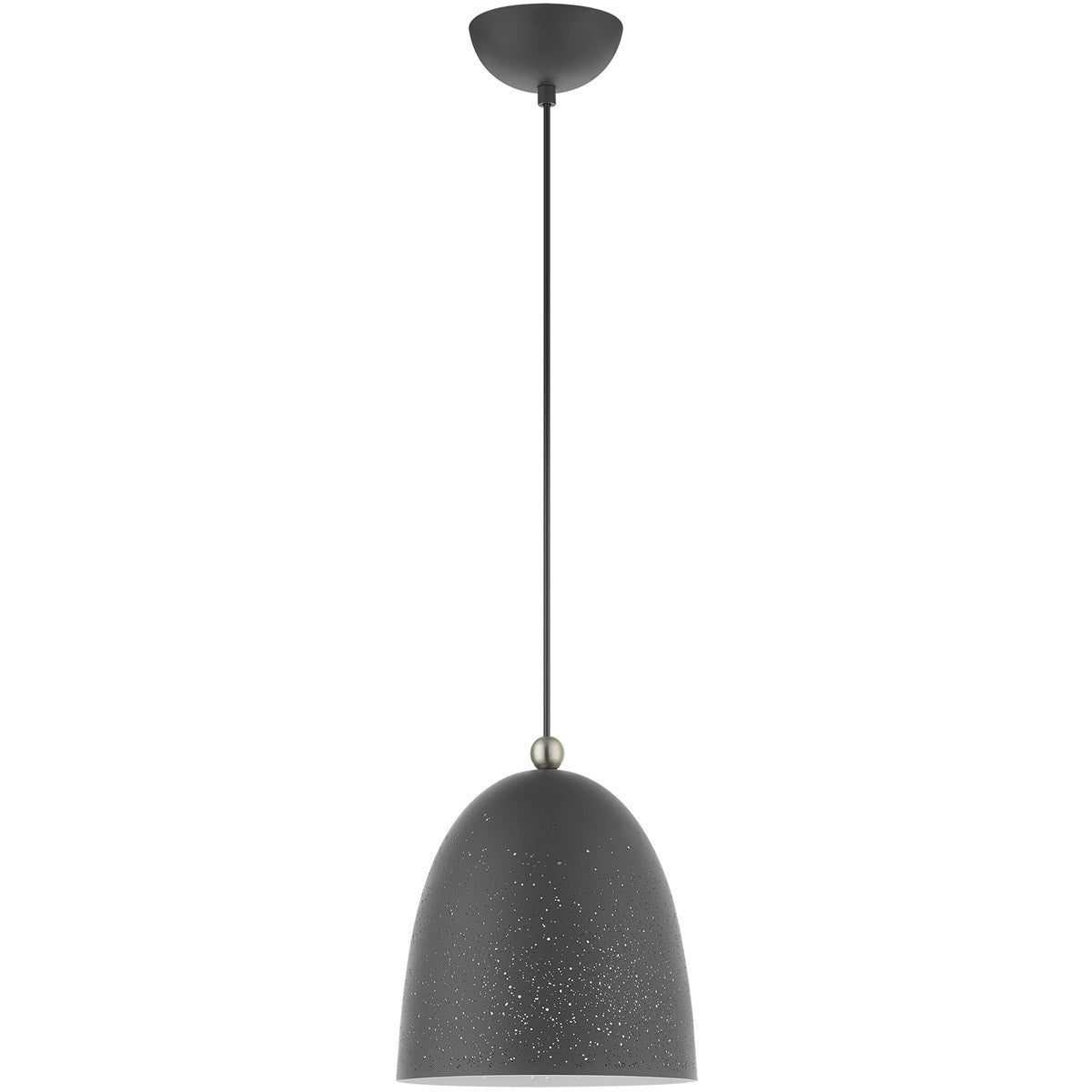 Livex Lighting Arlington Collection 1 Lt Scandinavian Gray Pendant  in Scandinavian Gray with Brushed Nickel Accents 49108-76