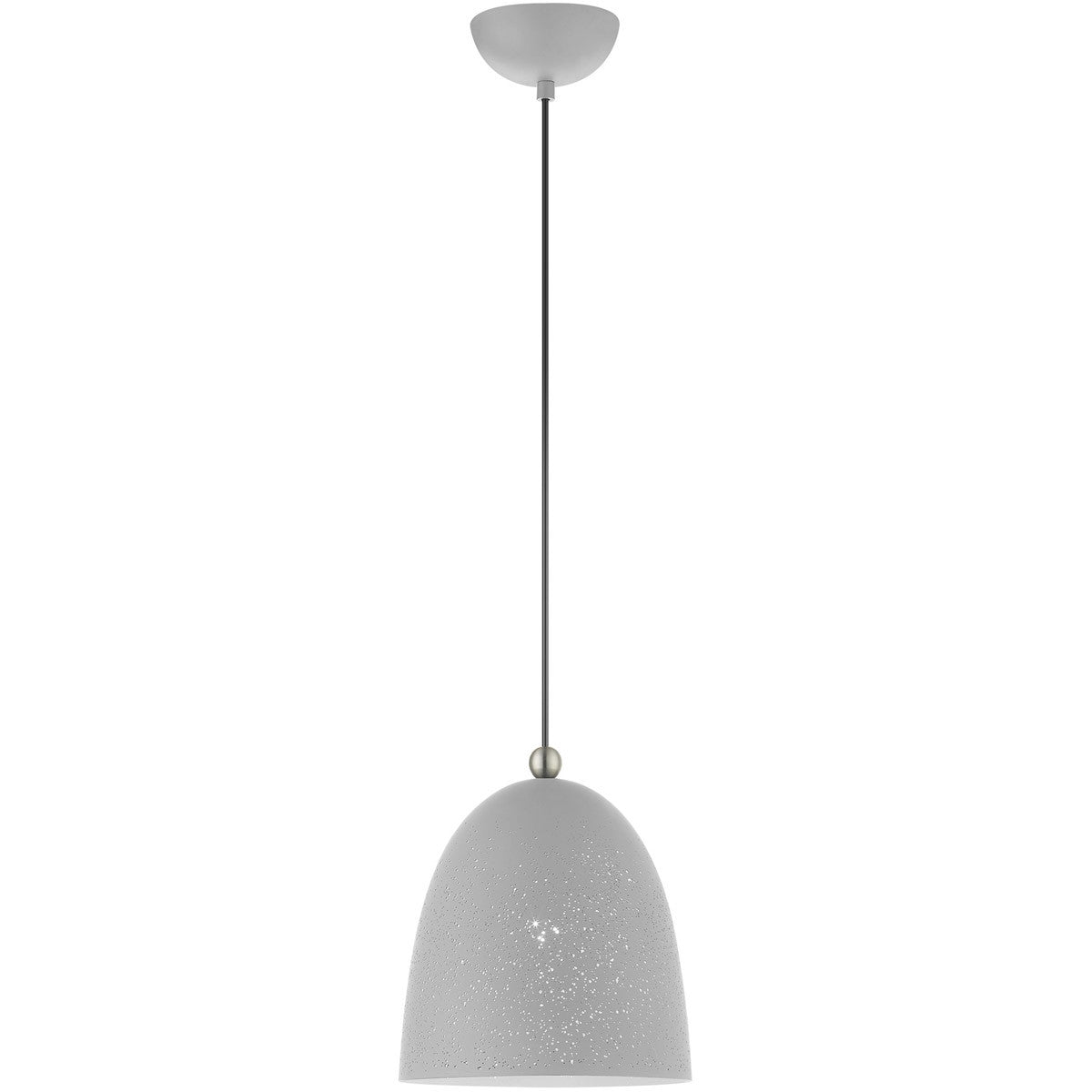 Livex Lighting Arlington Collection 1 Lt Nordic Gray Pendant in Nordic Gray with Brushed Nickel Accents 49108-80