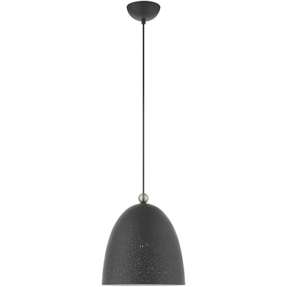 Livex Lighting Arlington Collection 1 Lt Scandinavian Gray Pendant  in Scandinavian Gray with Brushed Nickel Accents 49109-76