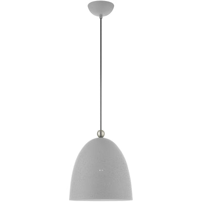 Livex Lighting Arlington Collection 1 Lt Nordic Gray Pendant in Nordic Gray with Brushed Nickel Accents 49109-80