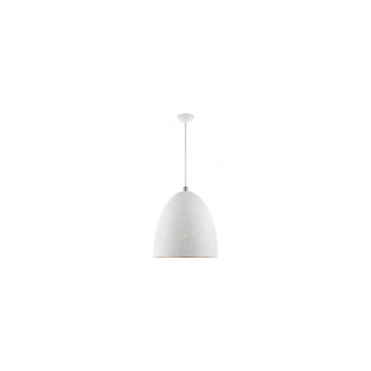 Livex Lighting Arlington Collection 3 Lt White Pendant  in White with Brushed Nickel Accents 49110-03