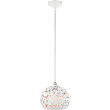 Livex Lighting Charlton Collection 1 Lt White Pendant  in White with Brushed Nickel Accents 49181-03