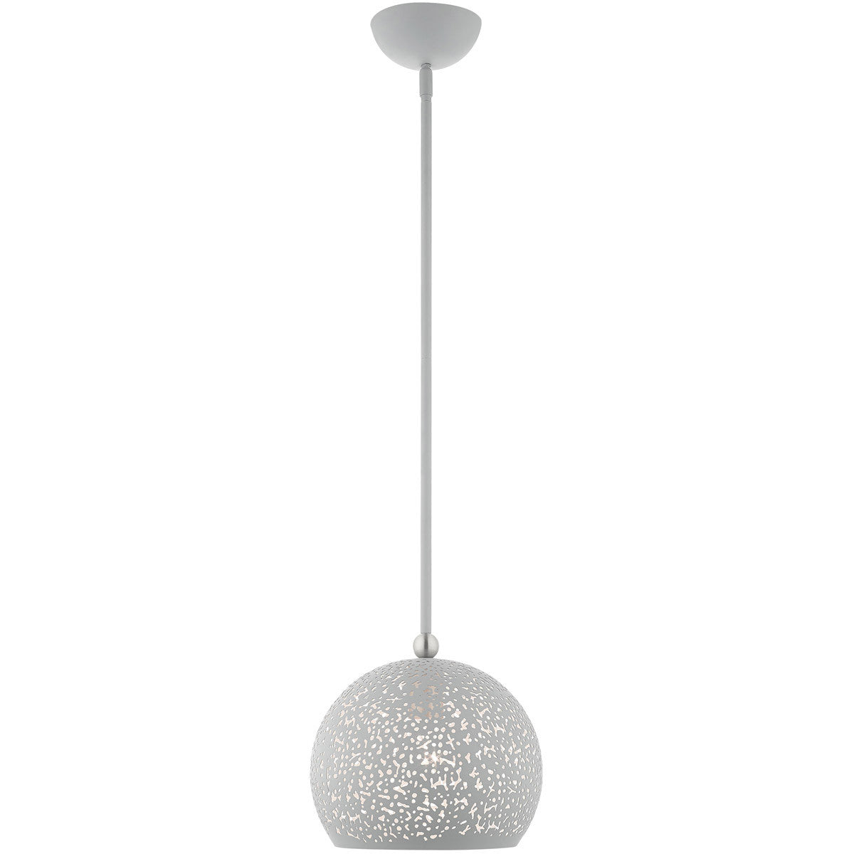 Livex Lighting Charlton Collection 1 Lt Nordic Gray Pendant in Nordic Gray with Brushed Nickel Accents 49181-80