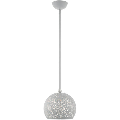 Livex Lighting Charlton Collection 1 Lt Nordic Gray Pendant in Nordic Gray with Brushed Nickel Accents 49181-80