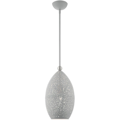 Livex Lighting Charlton Collection 1 Lt Nordic Gray Pendant in Nordic Gray with Brushed Nickel Accents 49182-80