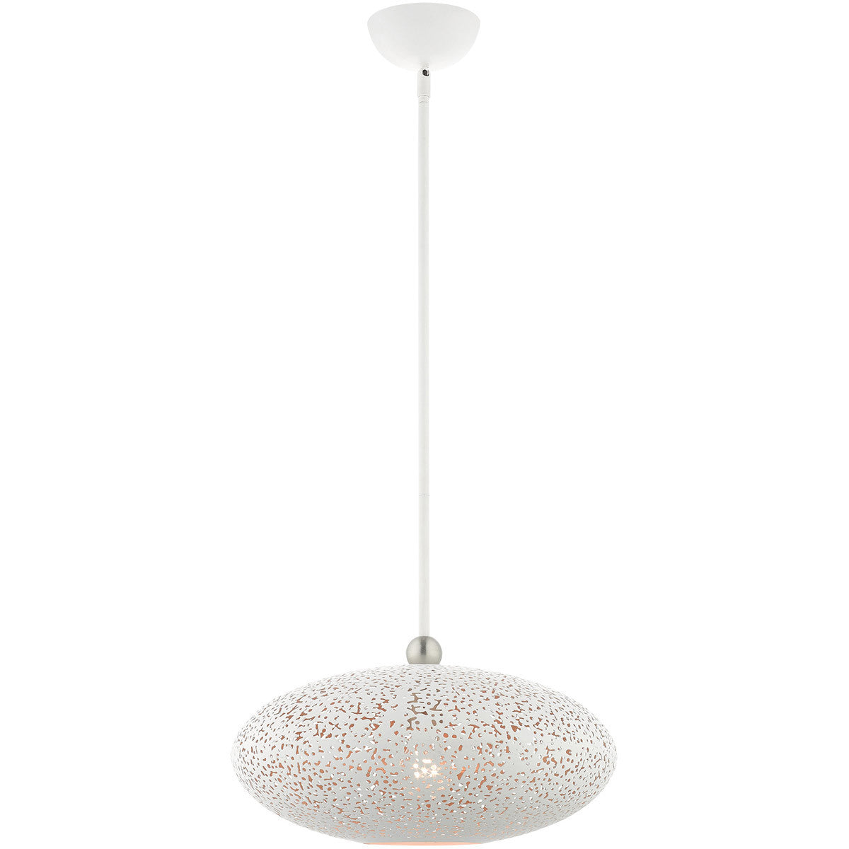 Livex Lighting Charlton Collection 3 Lt White Pendant  in White with Brushed Nickel Accents 49184-03