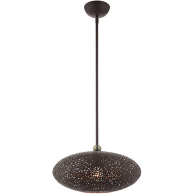 Livex Lighting Charlton Collection 3 Lt Bronze Pendant in Bronze with Antique Brass Accents 49184-07