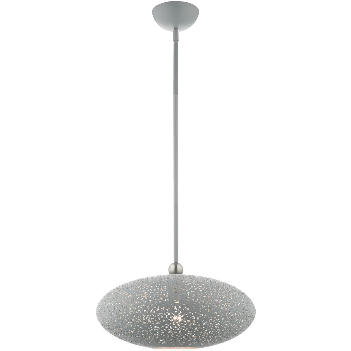 Livex Lighting Charlton Collection 3 Lt Nordic Gray Pendant  in Nordic Gray with Brushed Nickel Accents 49184-80